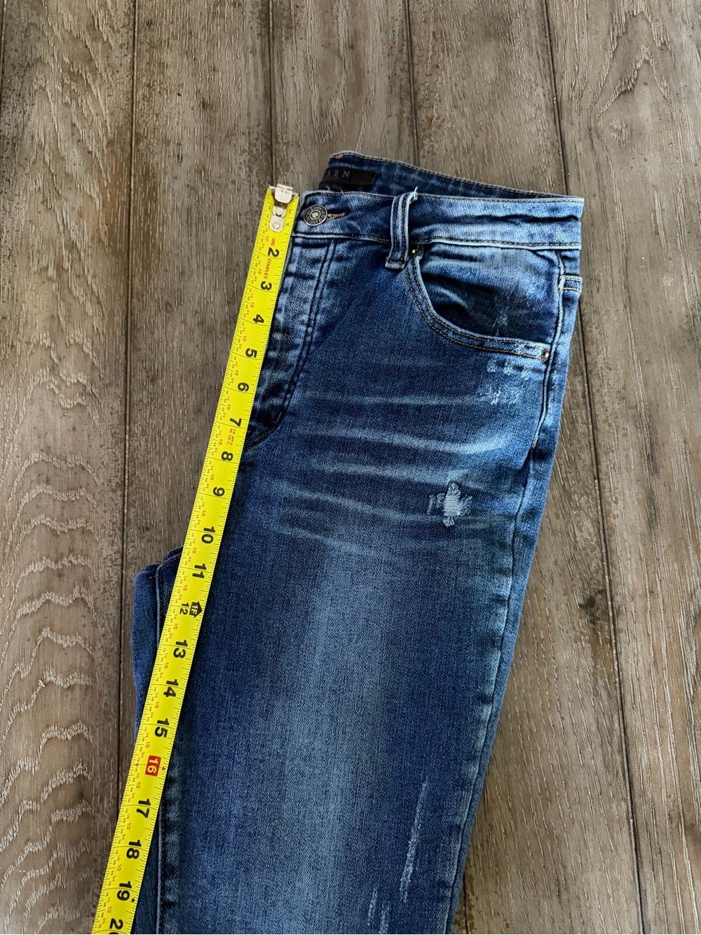 Women’s RISEN Distressed Blue Denim Jeans - Picture 9 of 10